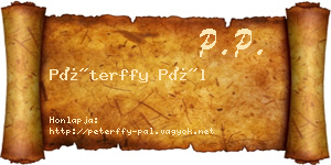Péterffy Pál névjegykártya